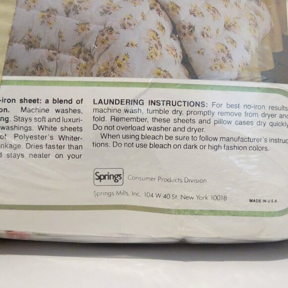 Vintage Pequot Floral Twin Sheet Set Flat Fitted Pillowcase Pink No-Iron Muslin - Picture 5 of 5